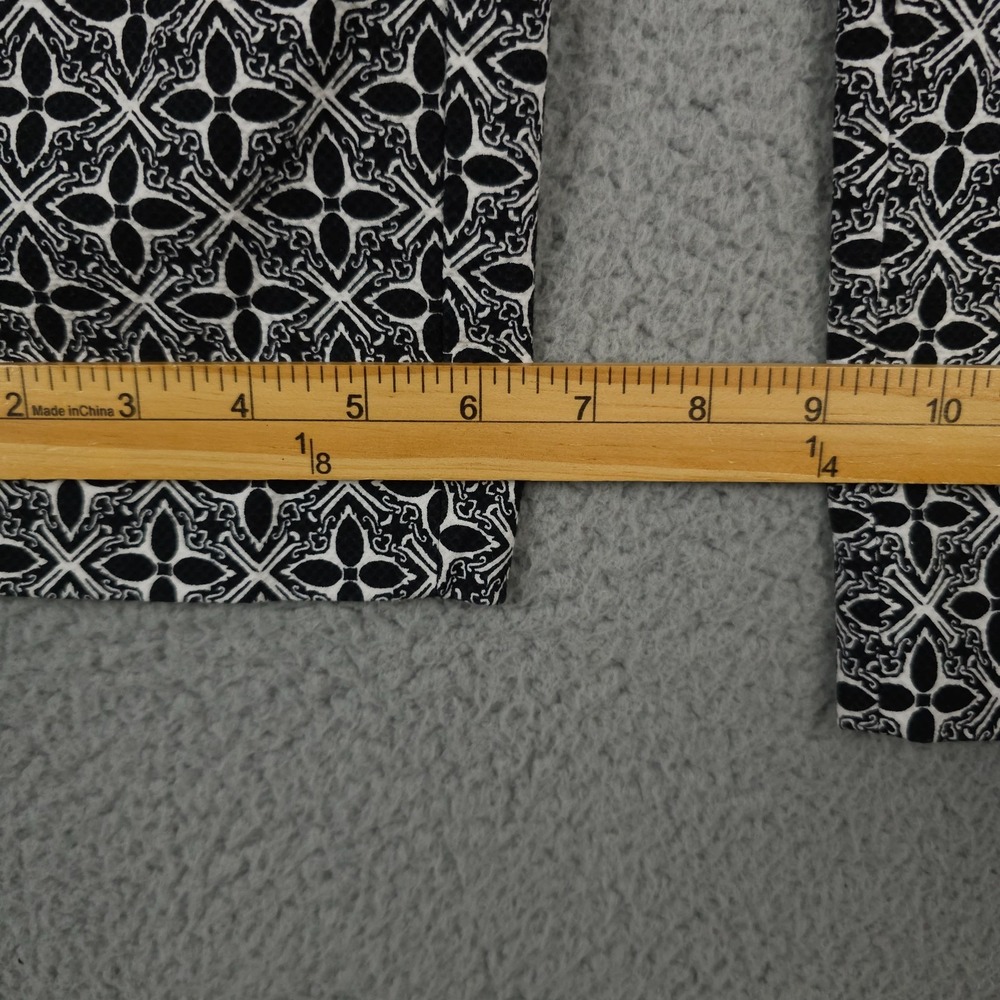 Talbots Pants Women 2 Black White Geo Star Hampshire Stretch Career Office Ankle - Picture 8 of 12